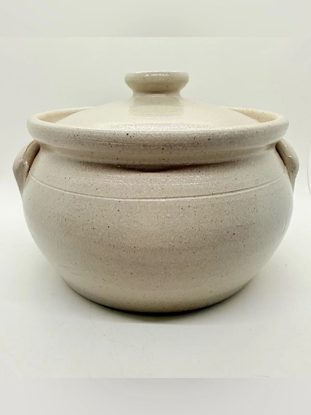 2003 Salmon Falls Pottery Blueberry Basket Bean Pot Casserole Salt Glaze Large